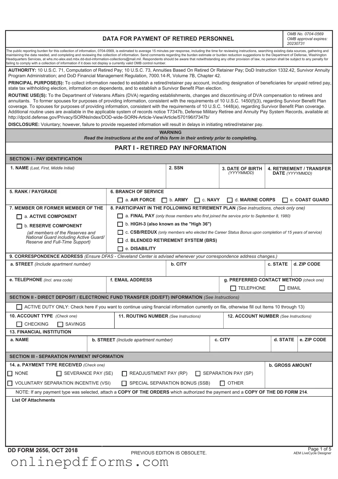 Fill in Your DD 2656 Template