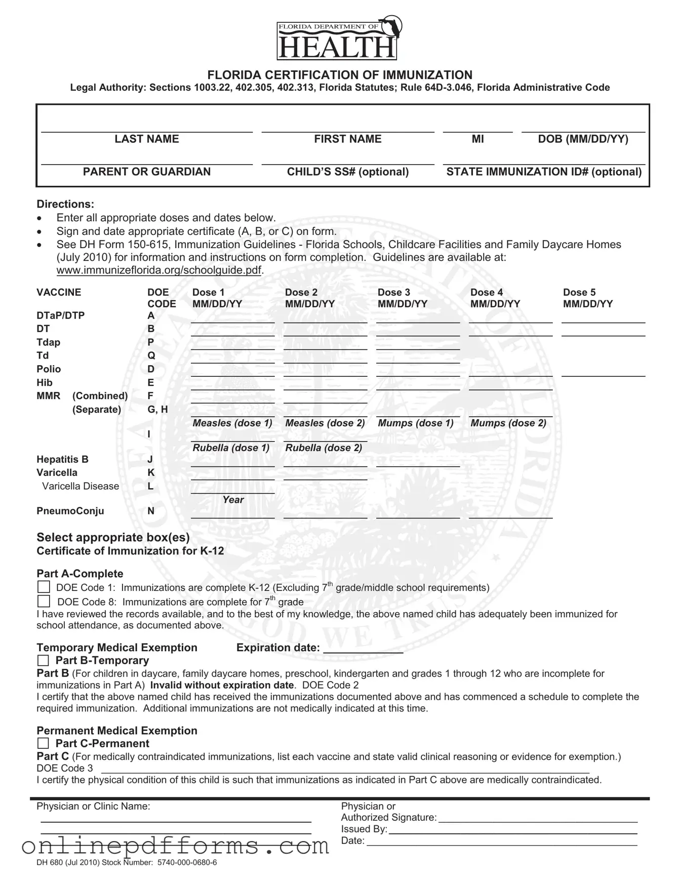 Fill in Your 680 Template