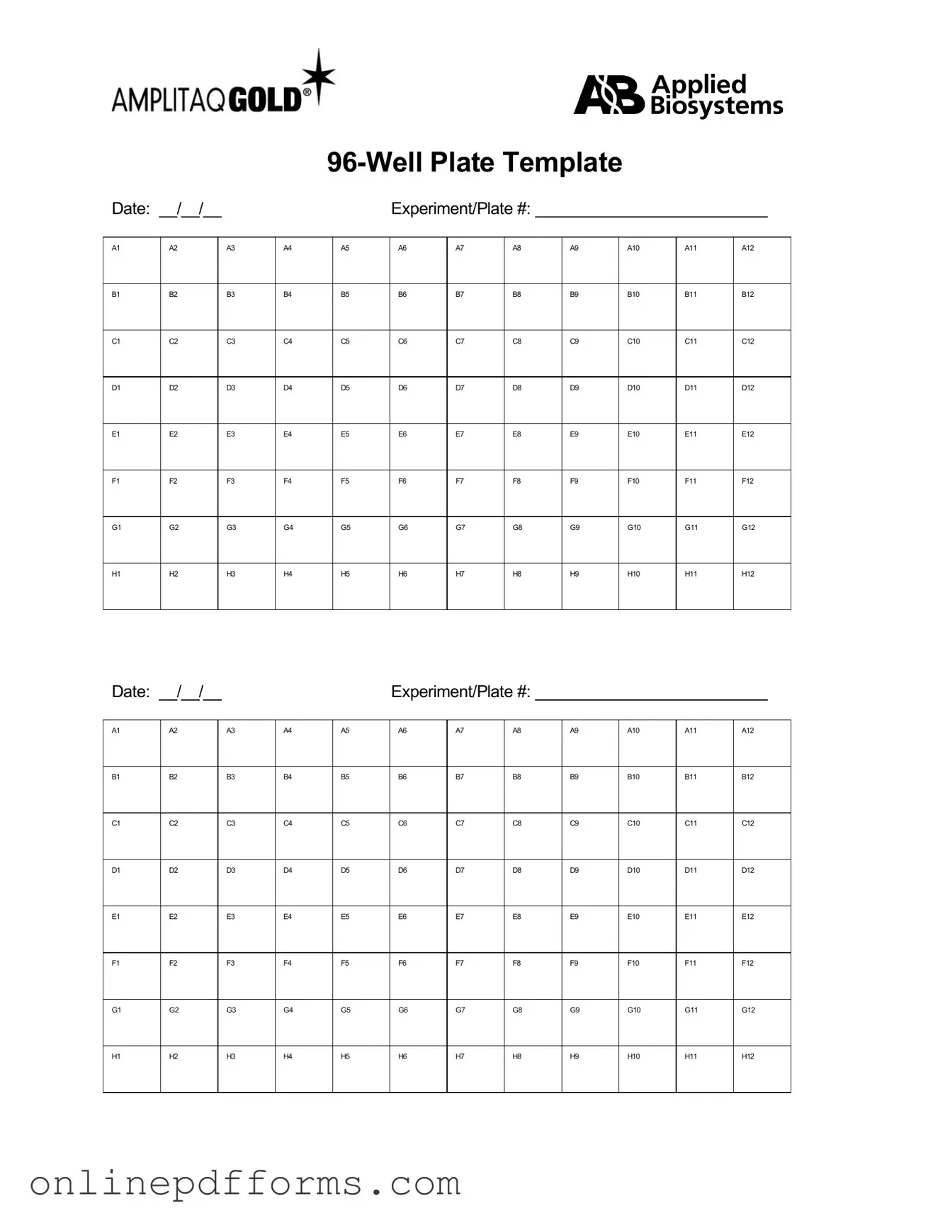 Fill in Your 96 Well Template