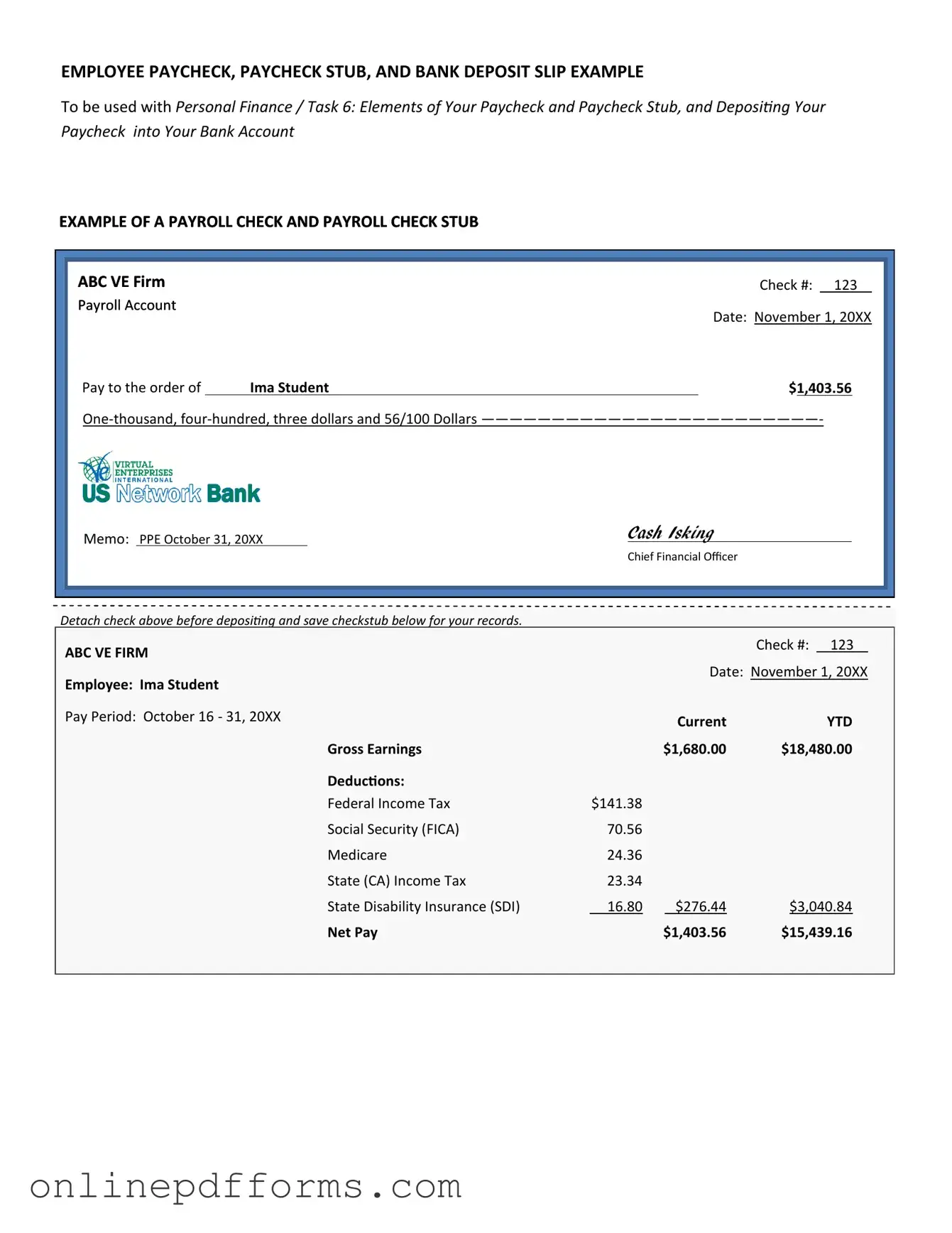 Fill in Your Payroll Check Template