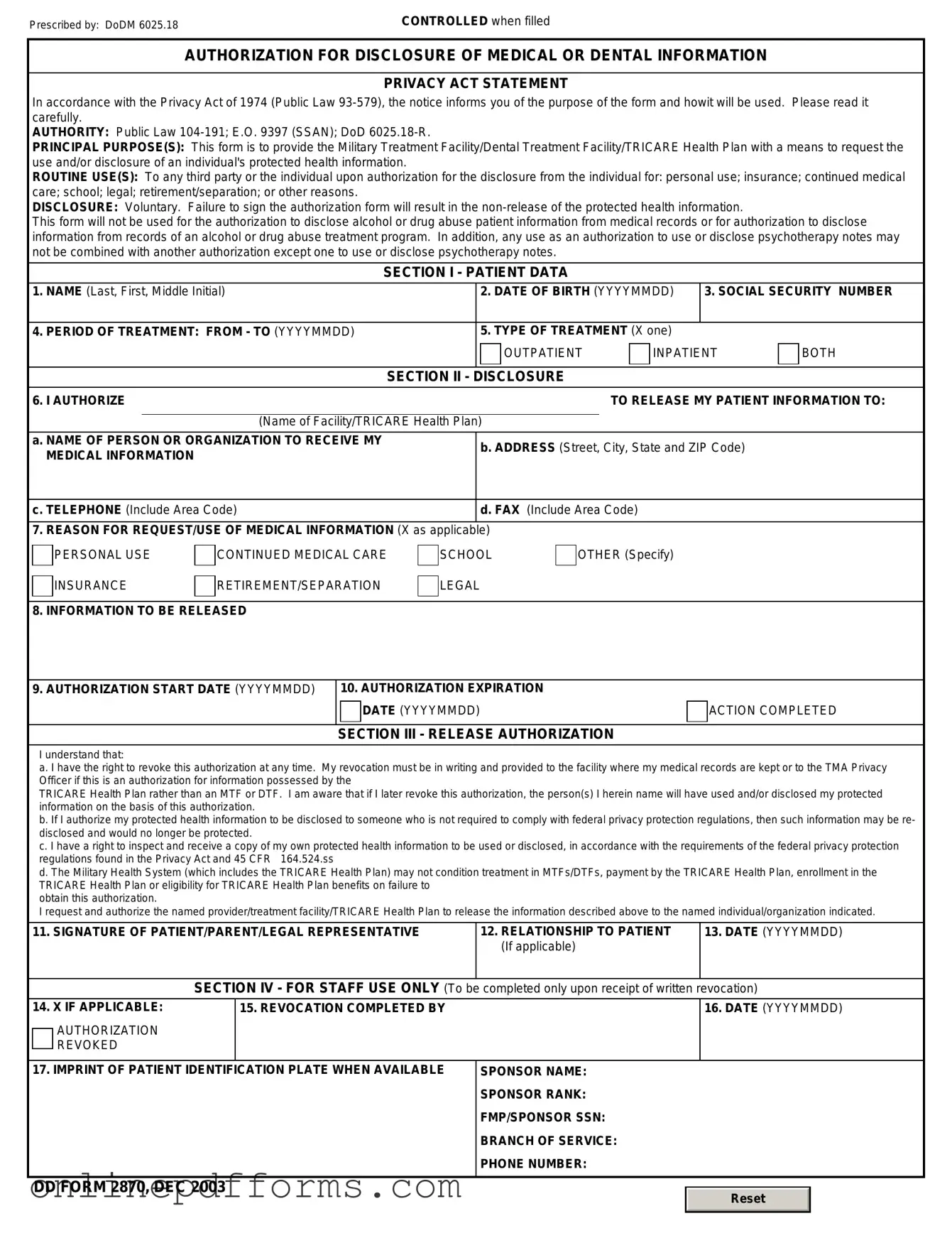 Fill in Your DD 2870 Template