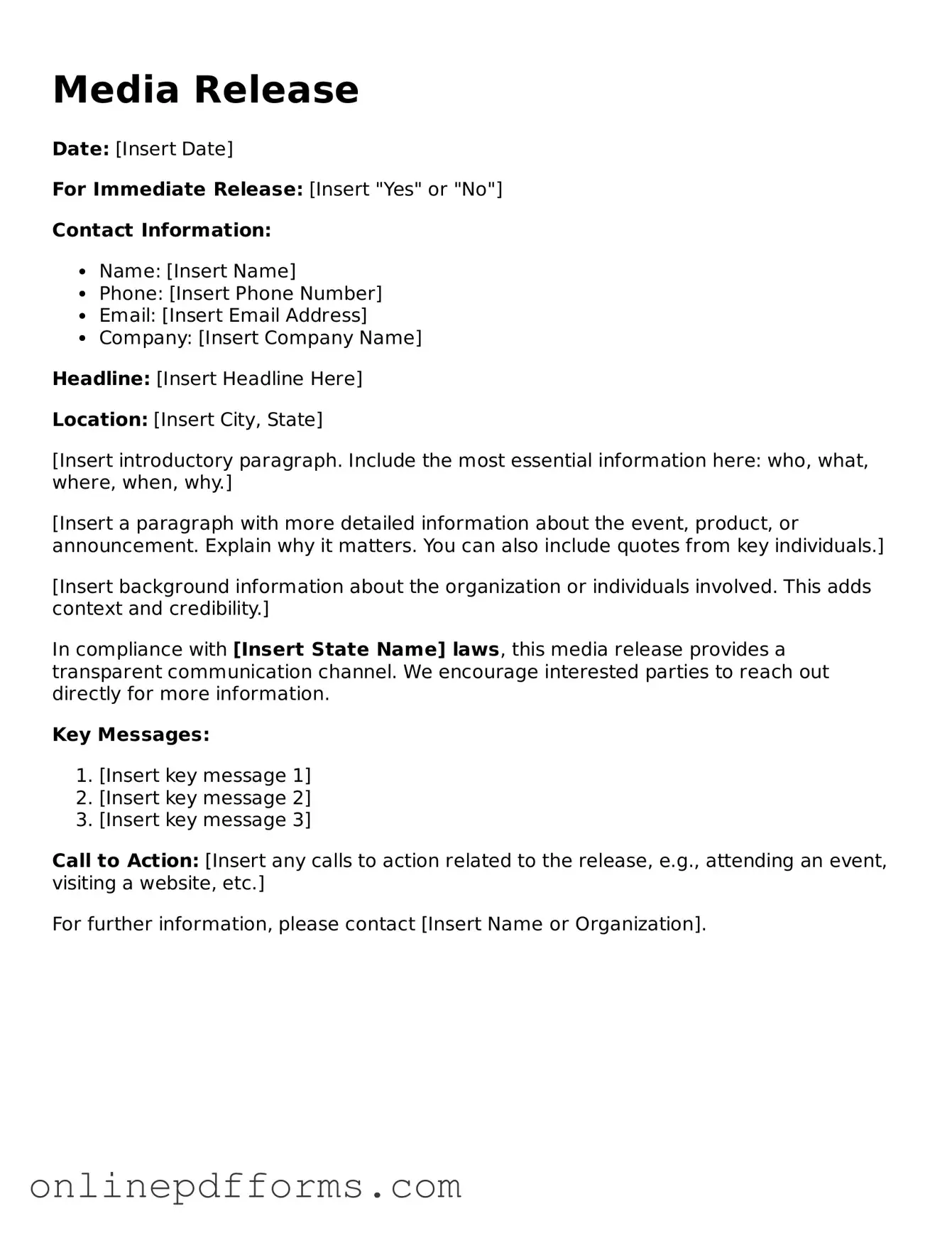 Legal Media Release Form