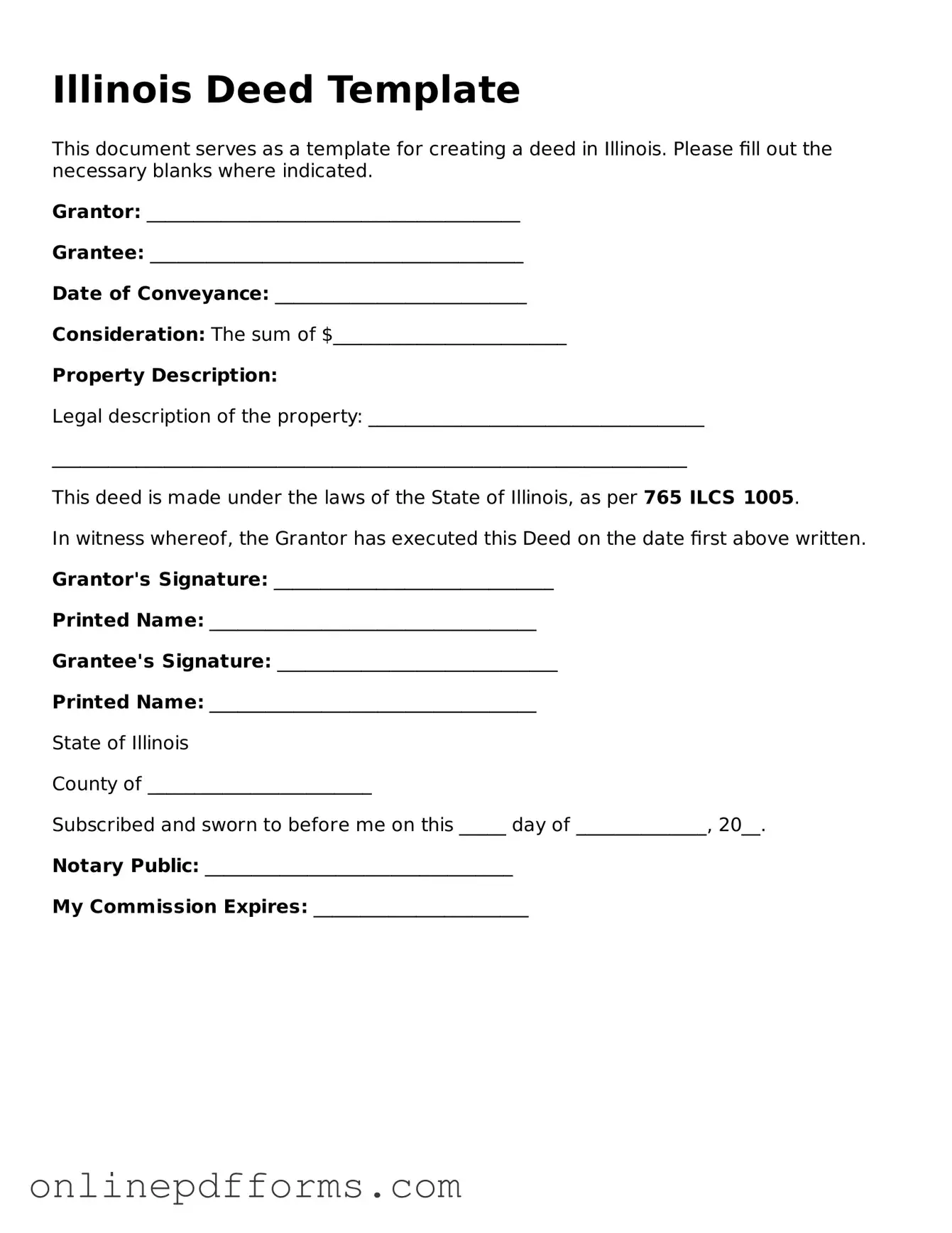 Blank Illinois Deed Form