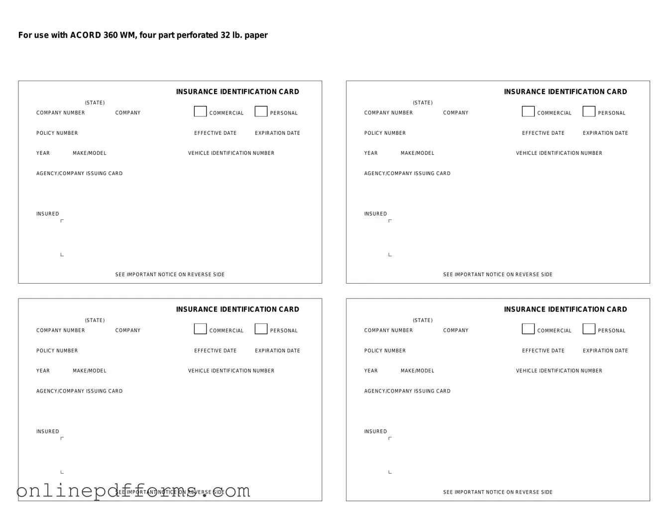 Fill in Your Acord 50 WM Template