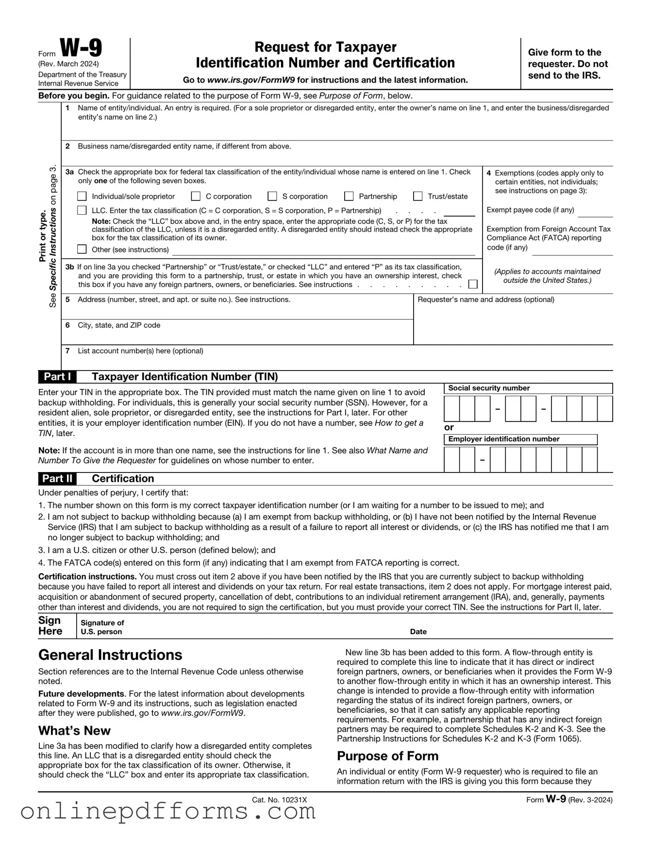 Fill in Your IRS W-9 Template