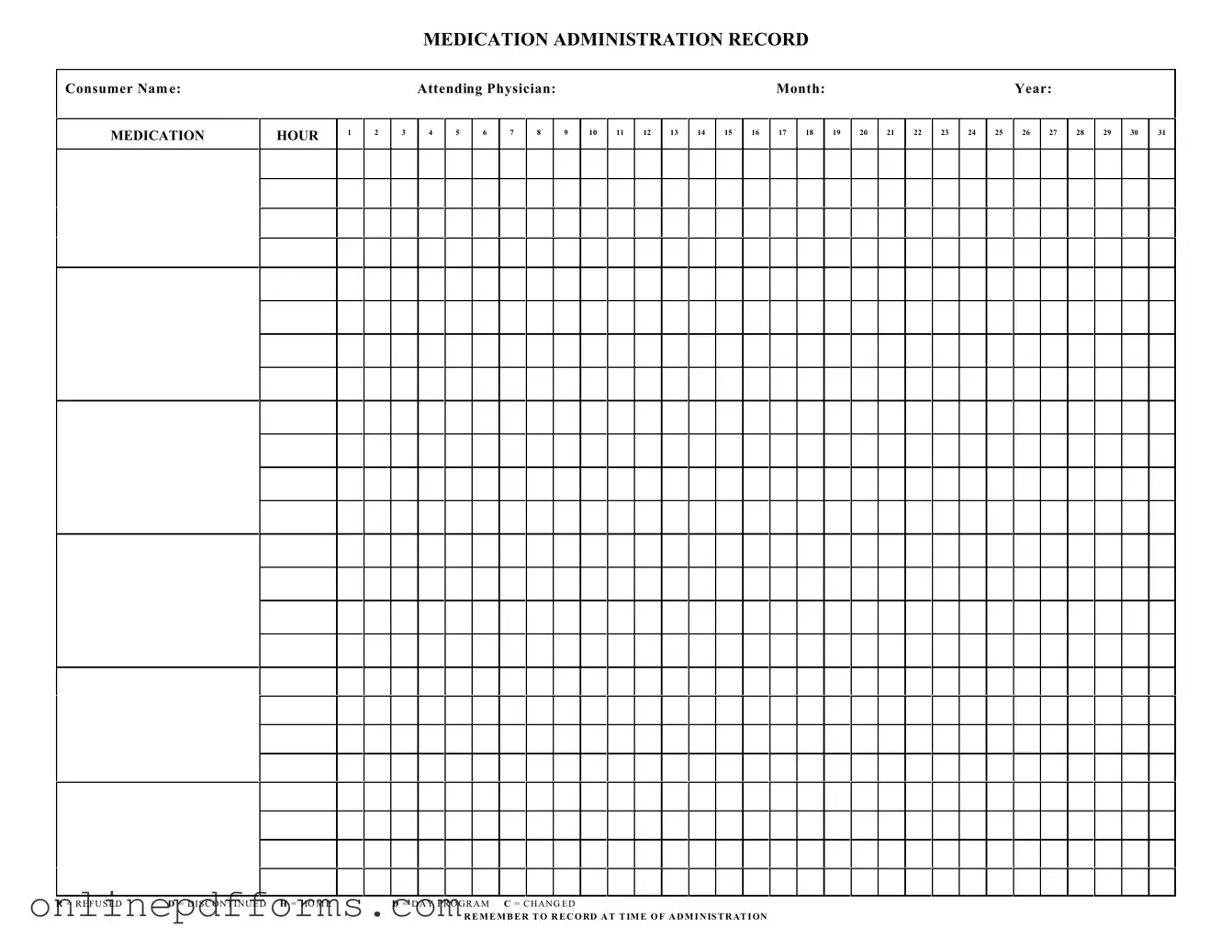 Fill in Your Medication Administration Record Sheet Template