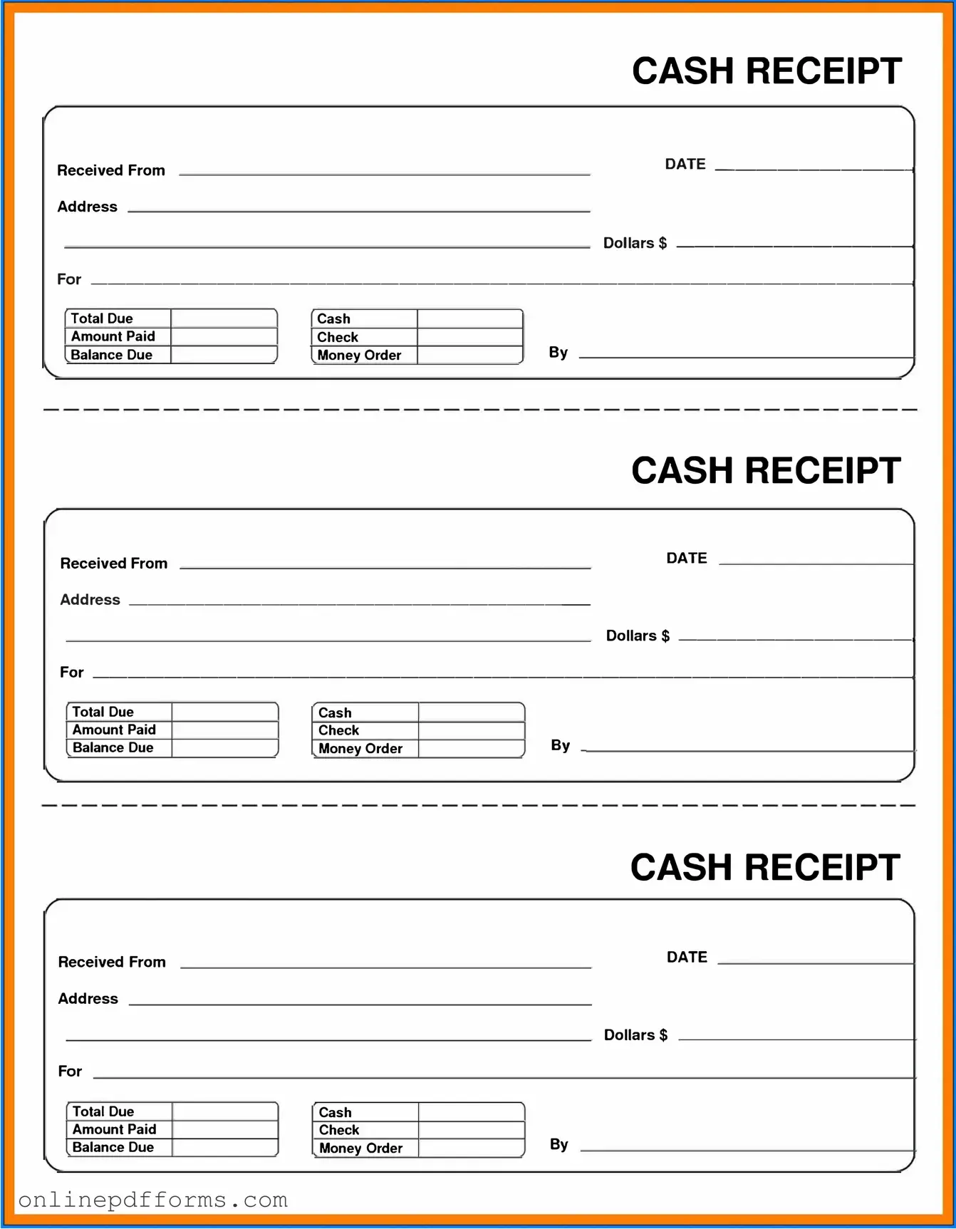 Fill in Your Cash Receipt Template