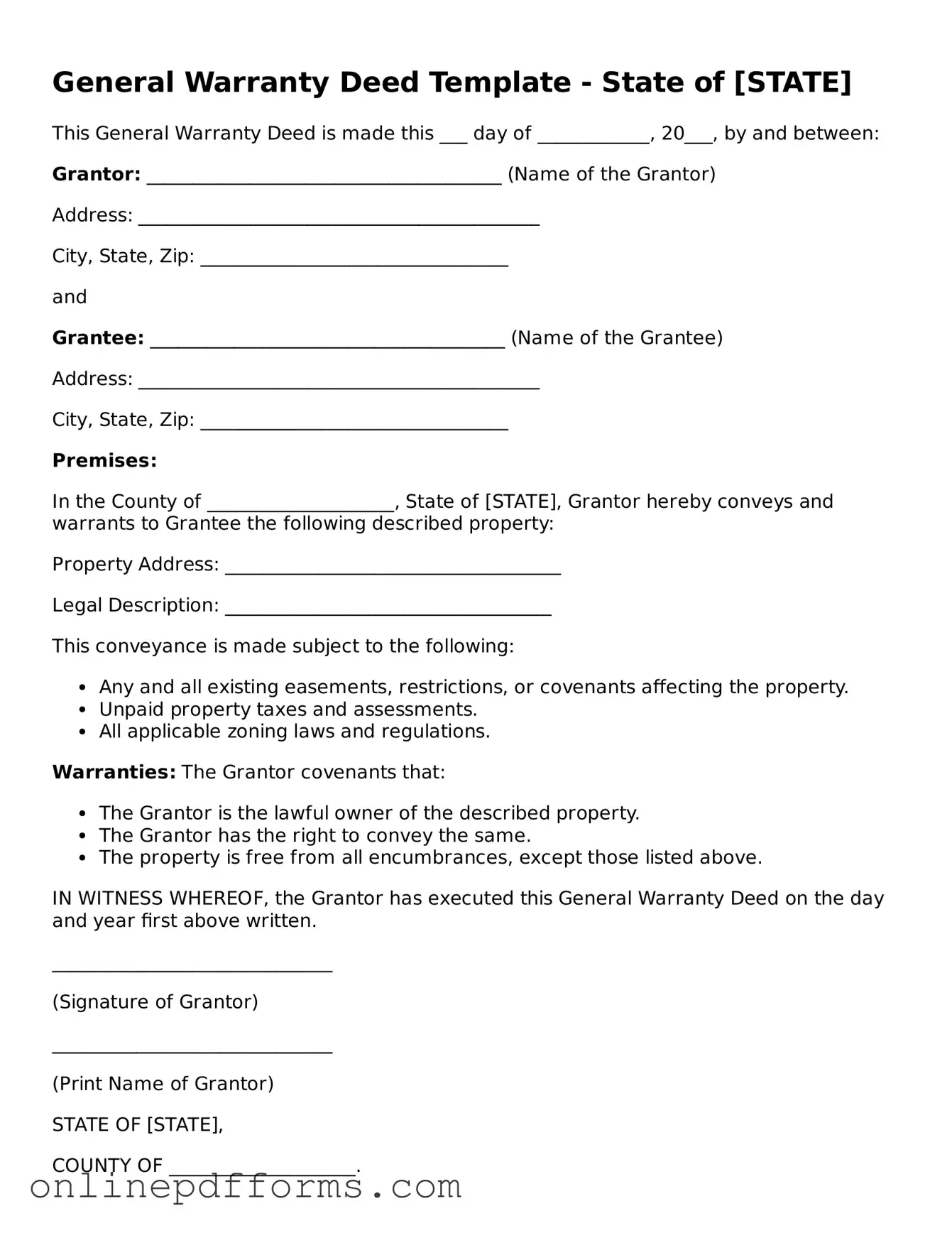 Legal Deed Form