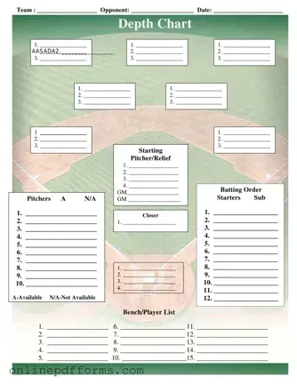 Fill in Your Baseball Field Lineup Template
