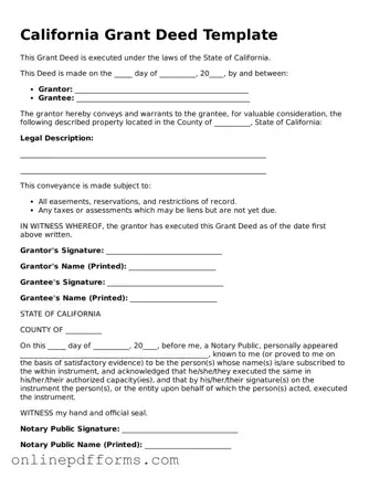 Blank California Deed Form