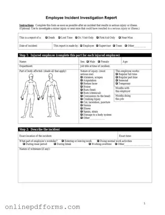 Fill in Your Employee Accident Report Template