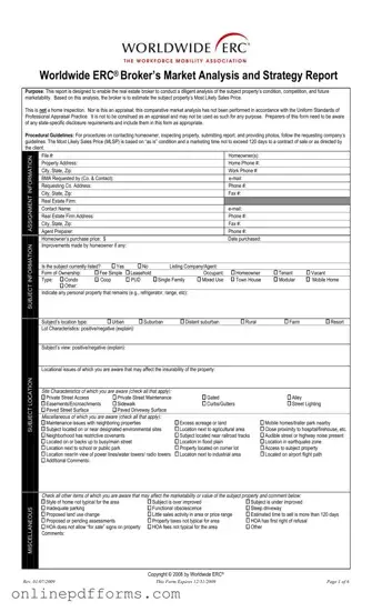 Fill in Your Erc Broker Market Analysis Template