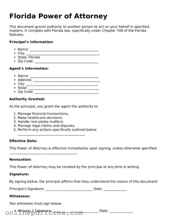 Blank Florida Power of Attorney Form