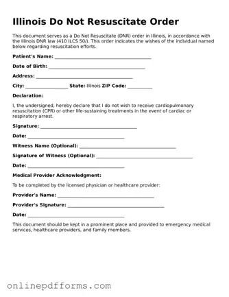 Blank Illinois Do Not Resuscitate Order Form