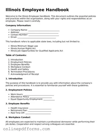Blank Illinois Employee Handbook Form