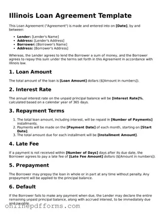 Blank Illinois Loan Agreement Form