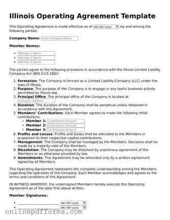 Blank Illinois Operating Agreement Form