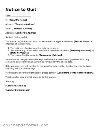 Legal Notice to Quit Form