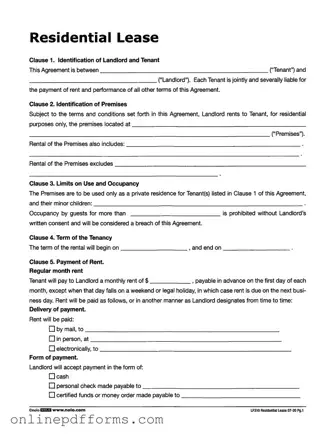 Fill in Your Lf310 Residential Lease Template