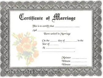 Fill in Your Marriage Certificate Template