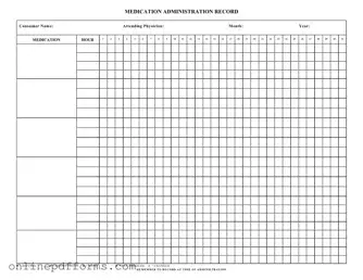 Fill in Your Medication Administration Record Sheet Template