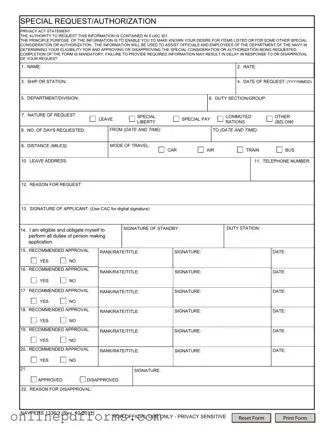 Fill in Your Navpers 1336 3 Template