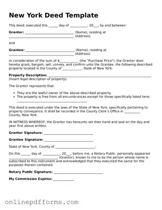 Blank New York Deed Form