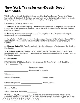 Blank New York Transfer-on-Death Deed Form
