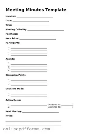 Legal Meeting Minutes Form