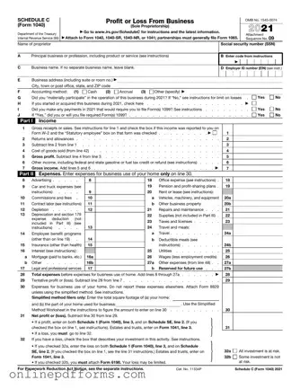 Fill in Your IRS Schedule C 1040 Template