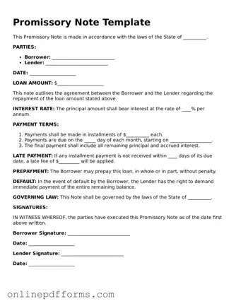 Legal Promissory Note Form