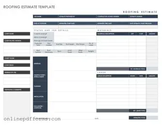 Fill in Your Roofing Estimate Template