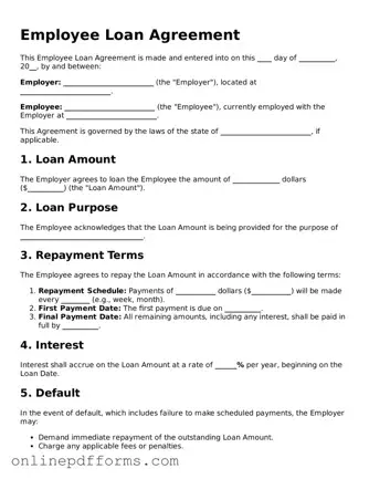 Legal Employee Loan Agreement Form