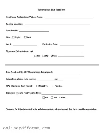 Fill in Your Tb Test Template