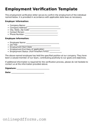 Legal Employment Verification Form