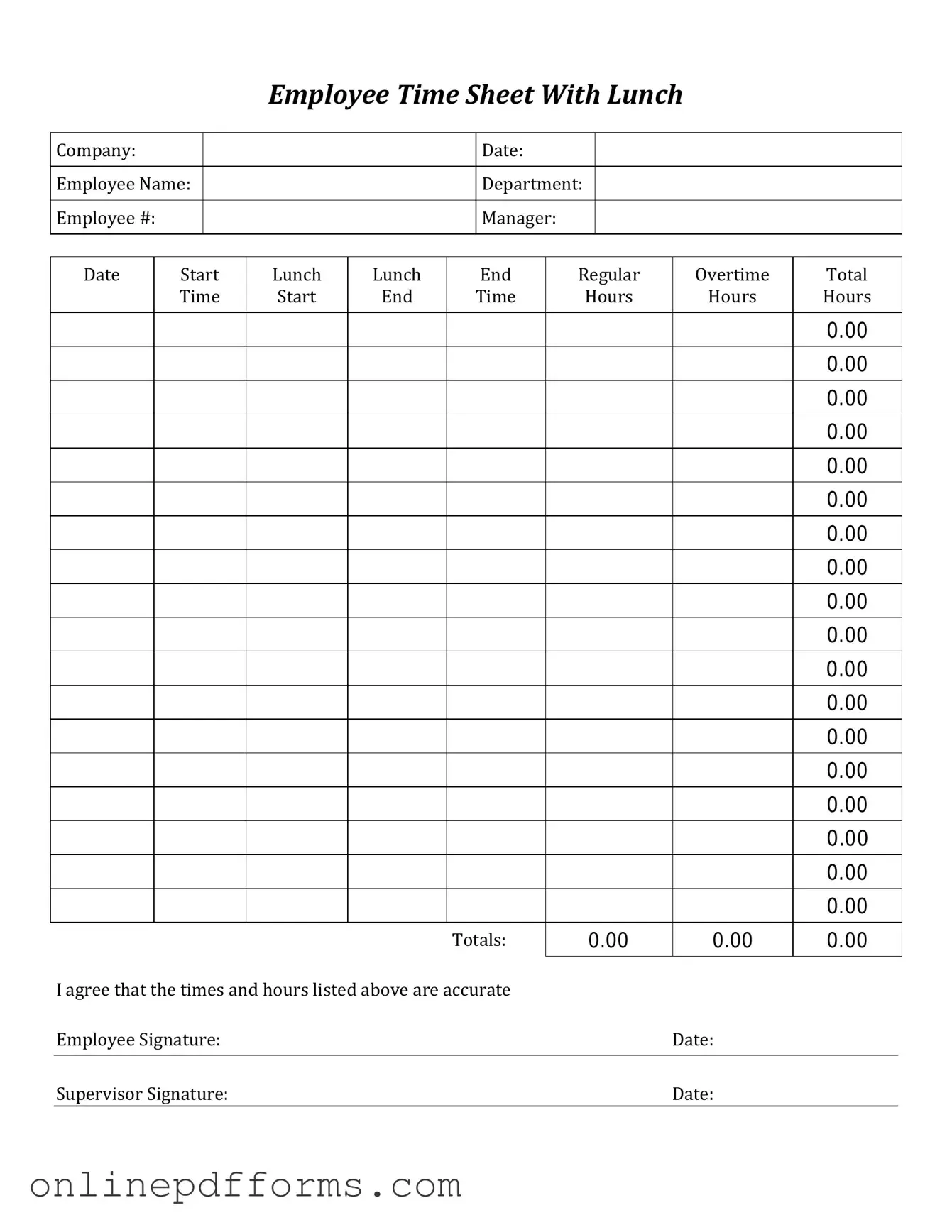Fill in Your Time Card Template
